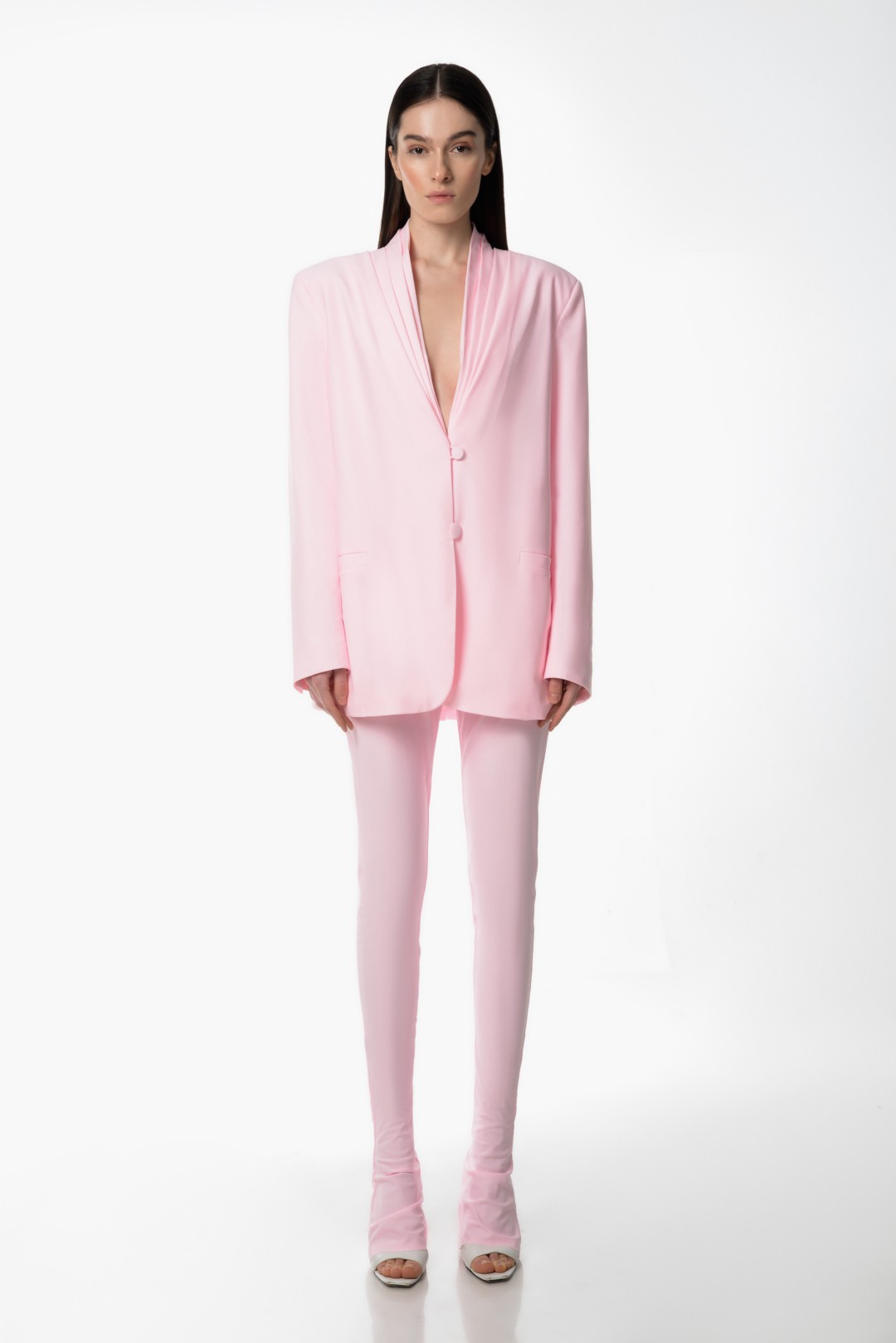 Baby pink retro suit